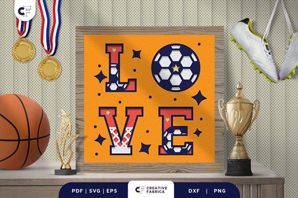 Download Soccer LOVE 3D Shadow Box SVG - Premium Resources