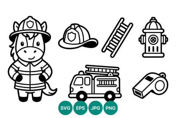 Download Cartoon Horse Firefighter Vector - Cartoon horse Collection