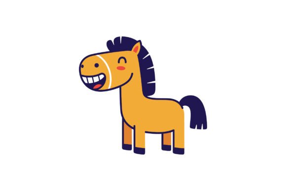 Download Happy Cartoon Horse with a Big Smile in - Cartoon horse Collection