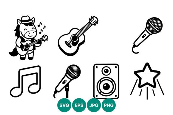 Download Cartoon Horse Playing Guitar Vector - Cartoon horse Collection