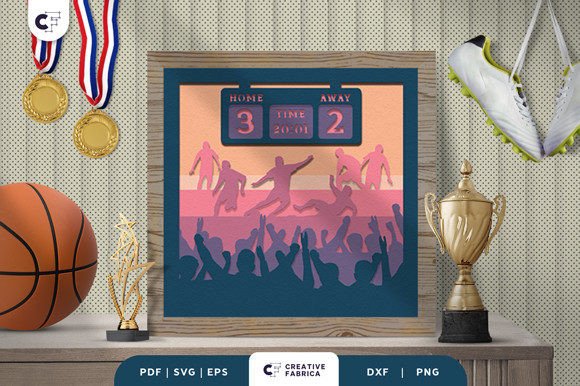Download Soccer Player Paper Cutting Shadow Box - Premium Resources
