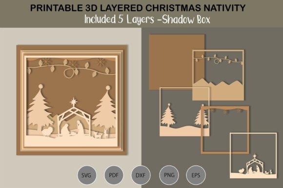 Download Christmas Nativity 3D Layered SVG - 3d layered svg Collection