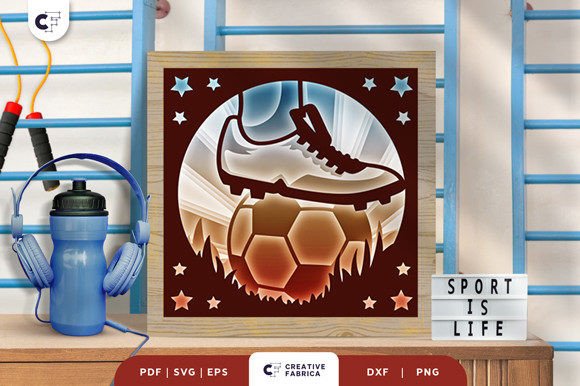 Download Soccer Player 3D Paper Cutting SVG - Premium Resources