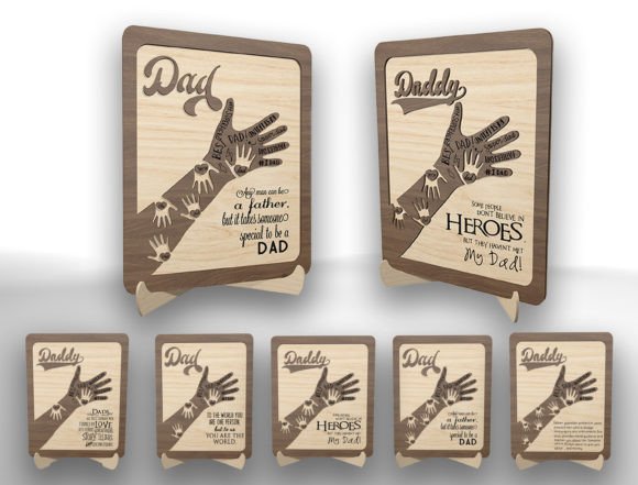 Download Father‘s Day Family Hands Sign Laser Svg - Sign laser svg Collection