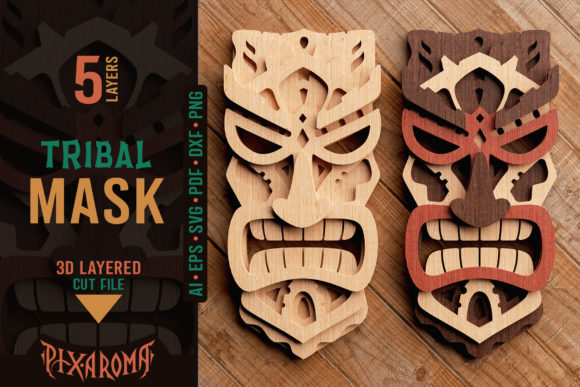 Download Tribal Mask 3D Layered SVG Cut File - 3d layered svg Collection