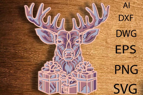 Download Christmas Deer 3D Layered SVG, Digital - 3d layered svg Collection