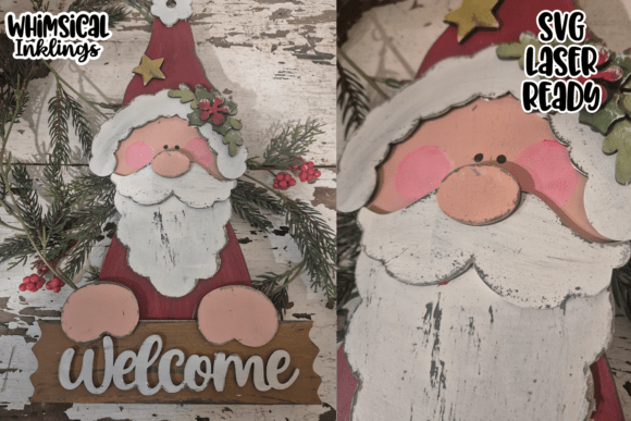 Download Prim Welcome Santa Sign Laser SVG - Sign laser svg Collection