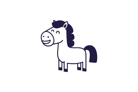 Download Happy Cartoon Horse with a Big Smile in - Cartoon horse Collection