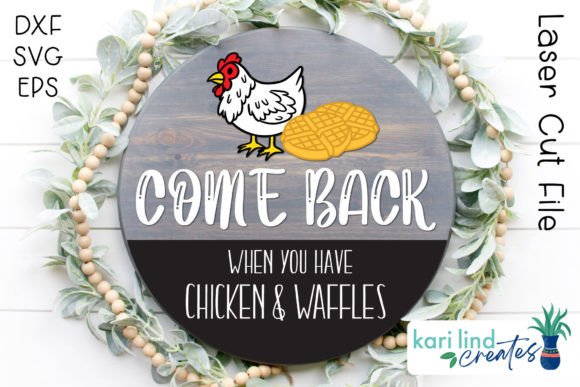 Download Chicken and Waffles Door Sign Laser SVG - Sign laser svg Collection