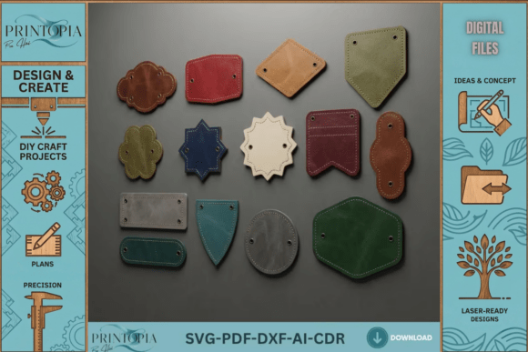 Download Leather Labels Shapes / Custom Branding - Leather labels Collection