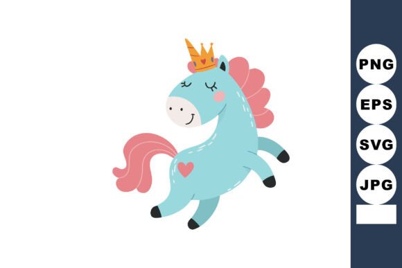 Download Cute Blue Cartoon Horse with Pink Mane a - Cartoon horse Collection