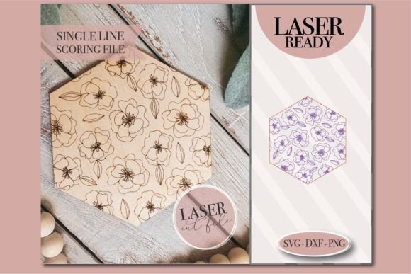 Download Hexagon Floral Sign Laser SVG - Sign laser svg Collection